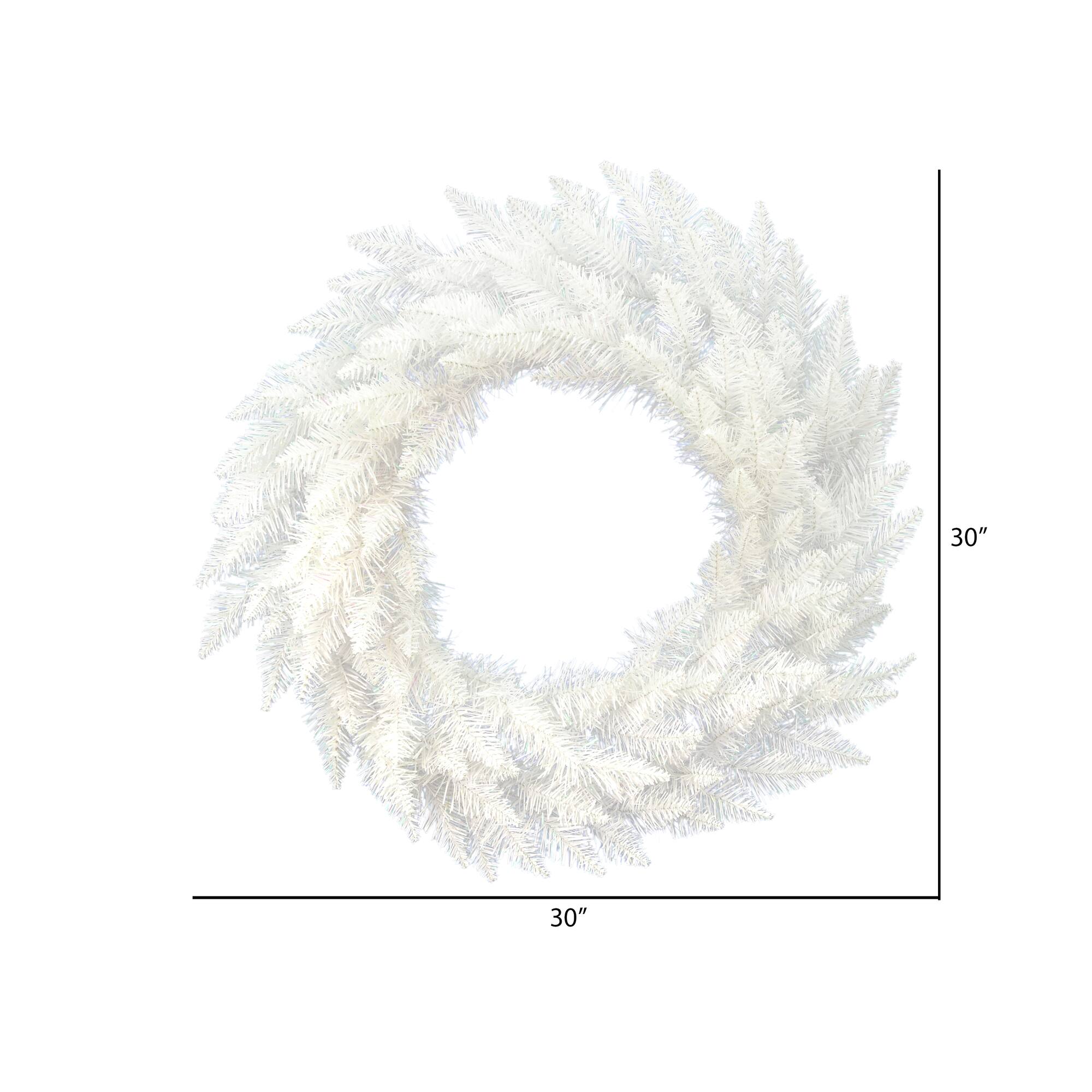 30" Sparkle White Spruce Wreath